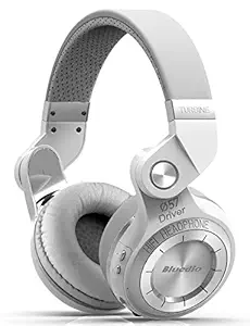 Bluedio T2s Turbine 57 mm Drivers Rotary Folding Bluetooth Wireless Stereo Headphones with Microphone (White)