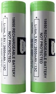 Enercig C5 A 3.6 V Lithium Ion Unprotected Cell Format 18650 2600 mAh/35 A Continuous Load Flat Plus, Pack of 2) – Green
