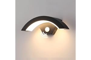 ‎DELIPOP DELIPOP Aussenlampe Außenwandleuchte mit Bewegungsmelder, 24W Wandleuchte Außen Innen Wandlampe LED Warmweiß 3000K, IP65 Aussenleuchte LED für Garten Balkon Eingang Weg, Schwarz