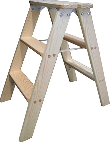 Klappleiter 2x3 Stufen Stehleiter Holz Holzleiter Stufenleiter Holztritt Deko Leiter