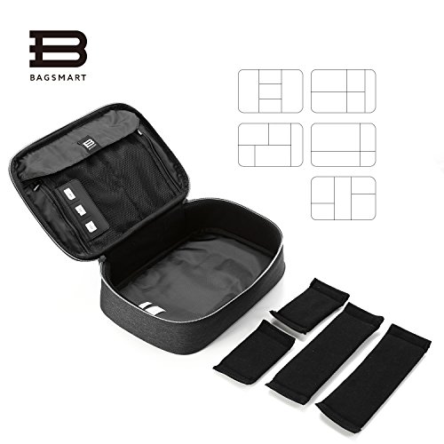 BAGSMART Universaltasche Eletronik Organizer für Kabel, Externe Festplate, ipad mini, Objektive Schwarz - 4