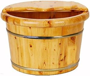 sexy Household With cover Thickening Tub Cedar barrel Foot tub Foot bath barrel Footbath Wash the wooden barrel ( Color : 2 , Size : 4cm*26cm )