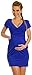 Happy Mama. Women's Maternity Jersey Tulip Dress Easy Breastfeeding M-2XL. 806p (Royal Blue, 8)