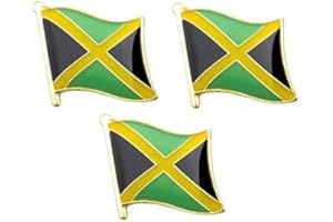 TANTO BADGES Pack of 3 x Flag of Jamaica reggae badge Flag Metal Pin Badges