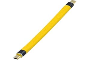 NFHK Żółty typ C USB-C męski na męski USB 4 40 Gb/s 100 W 8K płaski cienki kabel do transmisji danych FPC do laptopa i telefonu 13 cm