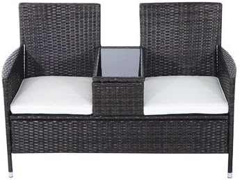 2 Seater Rattan Love Seat - This 2 Seater Rattan Love Seat is suitable for yard, patio, deck, garden or home use. (Brown)