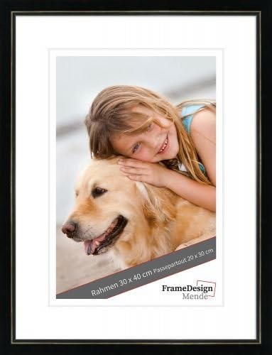 WandStyle H340 - Photo Frame - Scandinavian Style - Solid Wood and Glass - Black - 18 x 24 cm
