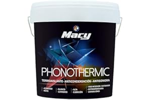 Macy Pintura Phonothermic de Última Tecnología. Termoaislante. Anticondensación. Antisonora. Pintura Para Interior y Exterior. 4 Litros. Color Blanco