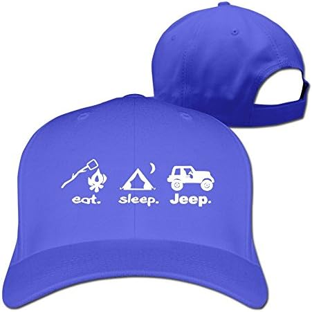 Facsea Runy Custom Eat Sleep Jeep Adjustable Hunting Peak Hat &amp; Cap One Size