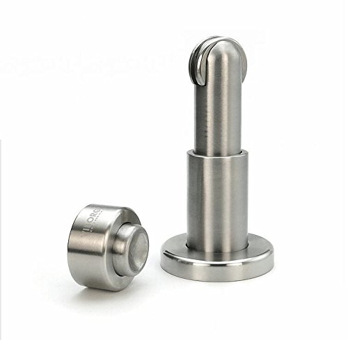 VIBORG Deluxe SUS304 Edelstahl Guss verstellbar Leistungsstark Boden oder Wandhalterung montiert Magnetverschluss Türkeil Türkeile Stopper Türstopper Satin Nickel gebürstet - 2