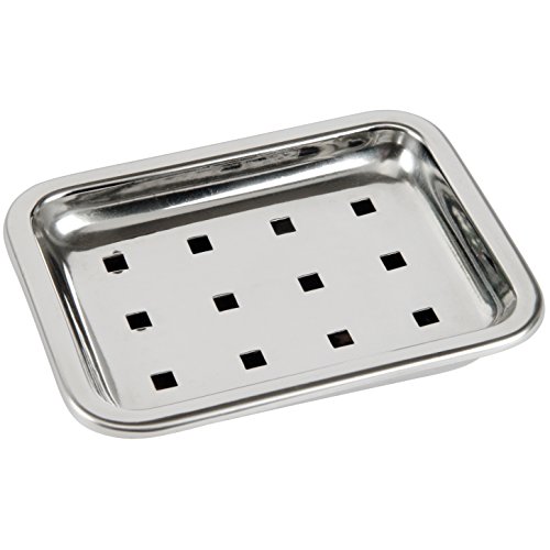 MSV 141271 Seifenschale Seifenablage zum Stellen aus Edelstahl Fès silber