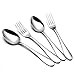Produktbild Besteck Set 4-teilig für 2 Personen Menuegabel Menuelöffel Kuchengabel Edelstahl rostfrei poliert