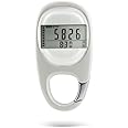 ThreeH Digital Walking Pedometer Step Tracker with Clip 7 Days Memory Walking Distance Miles/km Exercise Fitness Activity Calorie for Elderly Teens Adults White