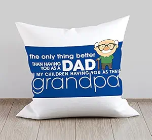 DreamVio Soft Fabric Cushion, Pillow for World's Best Dad,Pyare Papa,Gifts for Daddy,Grandpa on Birthday's & Father's Day Color : Blue Size : 12 x 12 inch Design 66