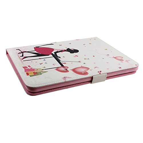 Galaxy Tab 4 10.1 Hülle Case,Galaxy Tab 4 10.1 SM-T530 / T531 / T535 Ledertasche,Ukayfe Muster Schutzhülle Leder Tasche für Samsung Galaxy Tab 4 10.1,Malerei Blume Fee Mädchen Kristall Glitzer Diamant Muster Design Slim Fit Folio PU leder Flip Cover im Bookstyle Kunstleder Schutzhülle Cover Tasche mit Ständer für Samsung Galaxy Tab 4 10.1 Zoll mit 1 x Schwarze Eingabestift (Bürodame Pattern) - 6