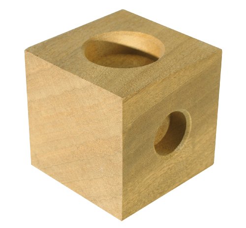 GAH-Alberts 140472 Stuhl-Erhöher - Hartholz, 100 x 100 x 100 mm, Loch: Ø 30 / 50 / 75 mm, Bohrtiefe: 18 mm, Set 4 Stück