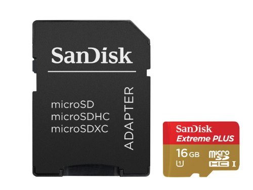 SanDisk Extreme Plus 16 GB SDHC Class 10/U1 Speicherkarte Geschwindigkeit bis zu 80MB/S – Netzteil SDSDQX-016G – U46A CustomerPackageType: Standard Packmaß: 16 GB - 4