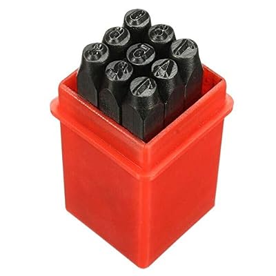 Buzz 9PCS Poinçons chiffres jeu de poinçons, 0-8, 3-8 mm tampon poinçons pour marquage de métal bijoux maroquinerie bois (3 mm, nombre)