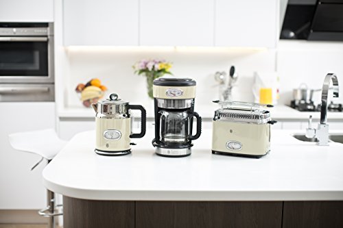 Russell Hobbs Frühstück-Set 3-tlg. Kaffeemaschine + Wasserkocher + Toaster Retro Vintage Cream Serie in cream/Edelstahl - 3