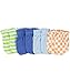 Luvable Friends "Stripes & Solid" 4-Pack Scratch Mittens - blue, newborn