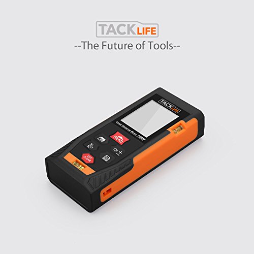 Tacklife HD 100 Klassischer Laser-Entfernungsmesser Distanzmessgerät(Messbreich 0,05~100m/±2mm mit 2 Level Blasen Messinheit m / in / ft mit Hintergrundbeleuchtung ) Schwarz-Orange - 8