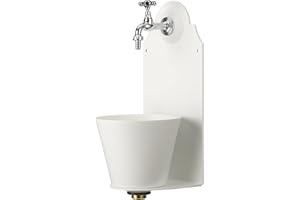 Belfer 42PR Fontana a Parete in Solido Metallo con Vaschetta Colore Bianco