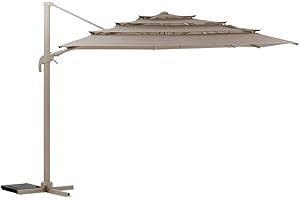 Hespéride - Parasol déporté rectangulaire multi-toile melhia anthracite 4x3m