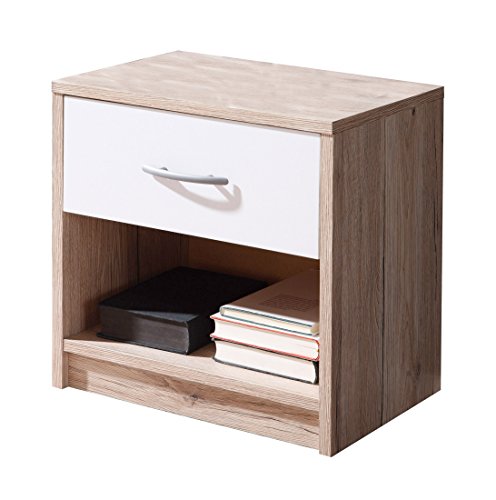 - Avanti Trendstore - Mesita de Noche con cajón y balda en Compartimento Abierto