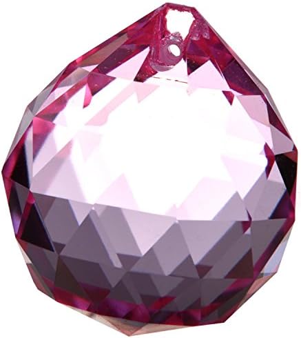 4PCS Vintage Crystal Feng Shui Ball（ Pink 40mm）