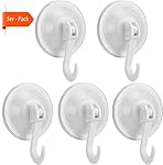 Rusty Bob - Saugnapf/Wandhaken-Set - für Küche & Badezimmer, aus Kunststoff (für Glas, Metall, Fliesen), 15kg belastbar - ohne zu bohren (5er-Weiss)