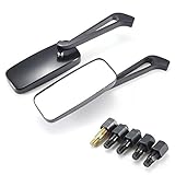 Vidrio: transparente Alamor Negro Cnc 8/10Mm Aluminio Moto Cruiser Chopper Retrovisor Lateral Espejos