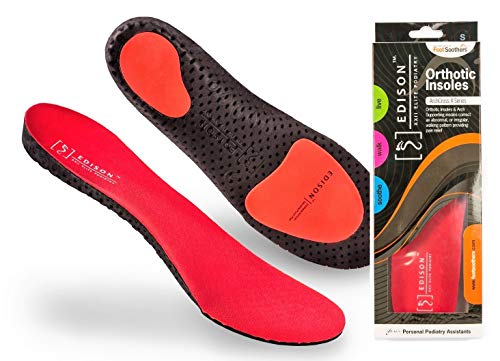 Plantillas ortopédicas para el dolor de talón, fascitis plantar, dolor de rodilla y dolor de espalda, Edison Elite XXII Elite Podiatry ArchCrossX, Unisex, negro, UK L: 9-10.5