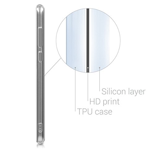 kwmobile Funda para Huawei P8 Lite  2017  - Carcasa Protectora de  TPU  con dise  o con Copos de Nieve en  Azul Rosa Fucsia Transparente 