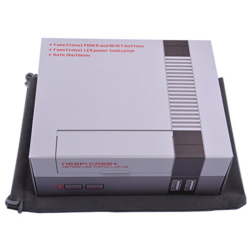 Retroflag NESPi Case   Plus con controladores de juego con cable USB y ventilador de refrigeraci  n y disipadores t  rmicos para RetroPie Raspberry Pi 3 2 modelo B y Raspberry Pi 3B  