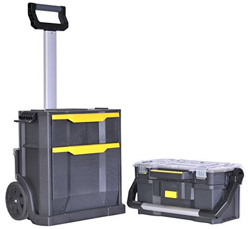 Stanley Rollende Werkstatt 2in1, 19″ Werkzeugtrage mit Organizer, Schublade, Teleskopgriff, aus Kunststoff, STST1-79231 - 6
