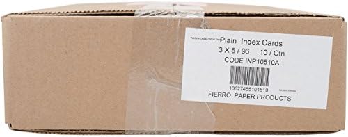 Fierro Index Cards 3"X5" 100/Pkg-White, Unruled
