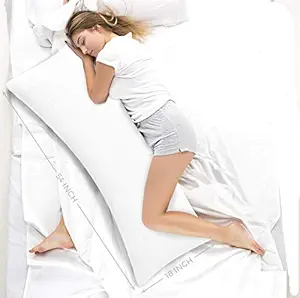 Dhawariya's Ultra Soft Body Large Pillow, Maternity Pillow,Hugging Pillow,Body Pillow - 20X54 Inch (White)