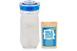 KEFIRKO Milk KEFIR Starter KIT 1400 ml – DEHYDRATED Grains (1g) (Blue)