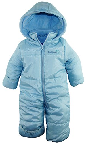 iXtreme Baby Boys Newborn Solid One Piece Puffer Winter Snowsuit, Ocean Blue, 6-9 Months