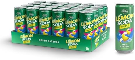 Lemonsoda | Twist Lime, Bevanda Gassata al Gusto Gazzosa, 24 Lattine da 33 cl, Senza Zuccheri, Rinfrescante, Senza coloranti e Conservanti