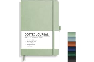 ‎RETTACY RETTACY Notizbuch A5 Gepunktetes- Bullet Dot Grid Journal mit 192 Seiten, 1 Rücktasche und hochwertigem Hardcover für Künstler Schreiben/Zeichnen, 14,5 x 21 cm - Hellgrün