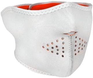 Half Face Reversible Neoprene Ski/ Bike Mask - White/ Hi Vis Orange