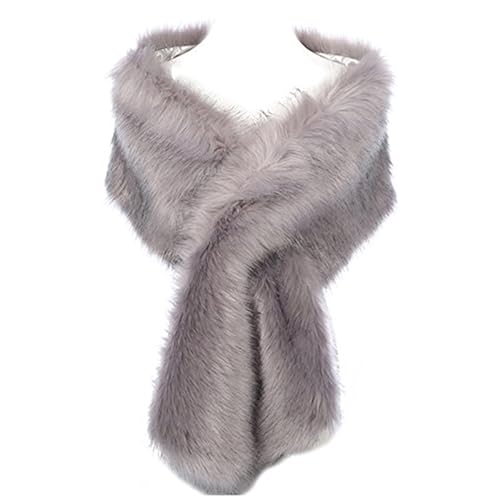 grey fur shawl