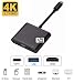 Produktbild Zac Tech® USB-C 3.1 to HDMI USB 3.0/3.1 Video Cable Converter Adapter for Laptop Compatible Type C Nitendo Switch, Galaxy S8 S9 Note9, Huawei P20 Pro Mate 10, HTC U11 Support HDTV Ultra HD 4K