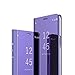 Produktbild COTDINFOR Huawei Y6 2018 Spiegel Ledertasche Handyhülle Cool Männer Mädchen Slim Clear Crystal Spiegel Ständer Etui Hüllen Schutzhüllen für Huawei Honor 7A / Y6 2018 Mirror PU Purple MX.