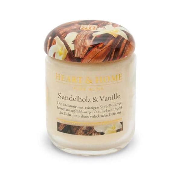 Heart & Home Large Scented Candle Sandalwood & Vanilla Sandlewood
