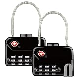 Diyife TSA Luggage Locks, [Upgraded Version][2 Packs] 3-Digit Security Padlock, Combination Padlocks, Code Lock for Travel Suitcases Luggage Bag Case etc.(Black)