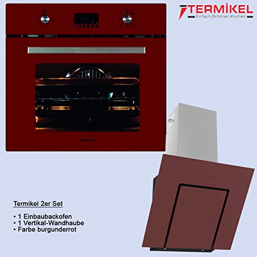 examen Four encastré avec hotte Rouge, en lot de 2 de termikel