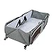 Produktbild Tragbar Kinderbetten, Wickeltasche - 3 in 1 Baby Reisen Windel bett,Nackenband mit Halterung,Grau
