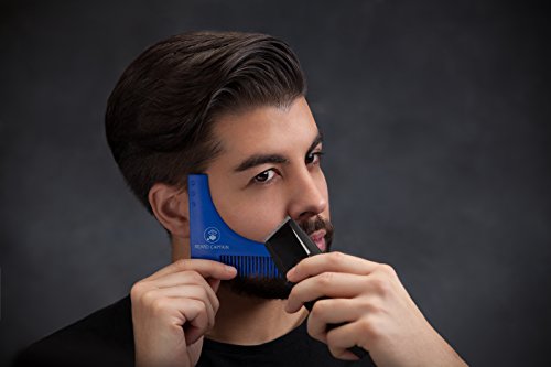 BEARD CAPTAIN Bart-Schablone mit moderner Verpackung – Bart-Kamm & Schablone zum angenehmen Rasieren von Konturen – Perfekte Symmetrie in Sekunden – aus gehärteten Materialien – Rasier-Schablone – Geschenk für Männer - 3